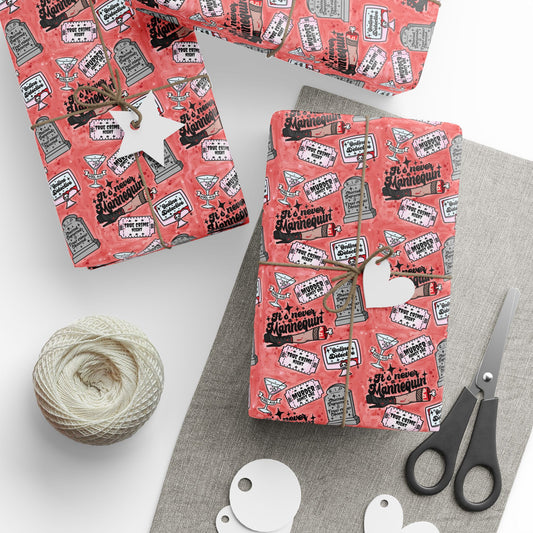 Wrapping Paper - Fun True Crime Hand Drawn Design