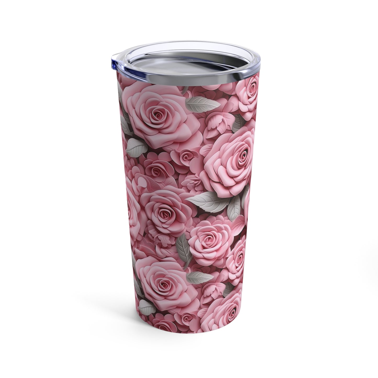 Pink 3D Rose Tumbler 20oz Flower Tumbler