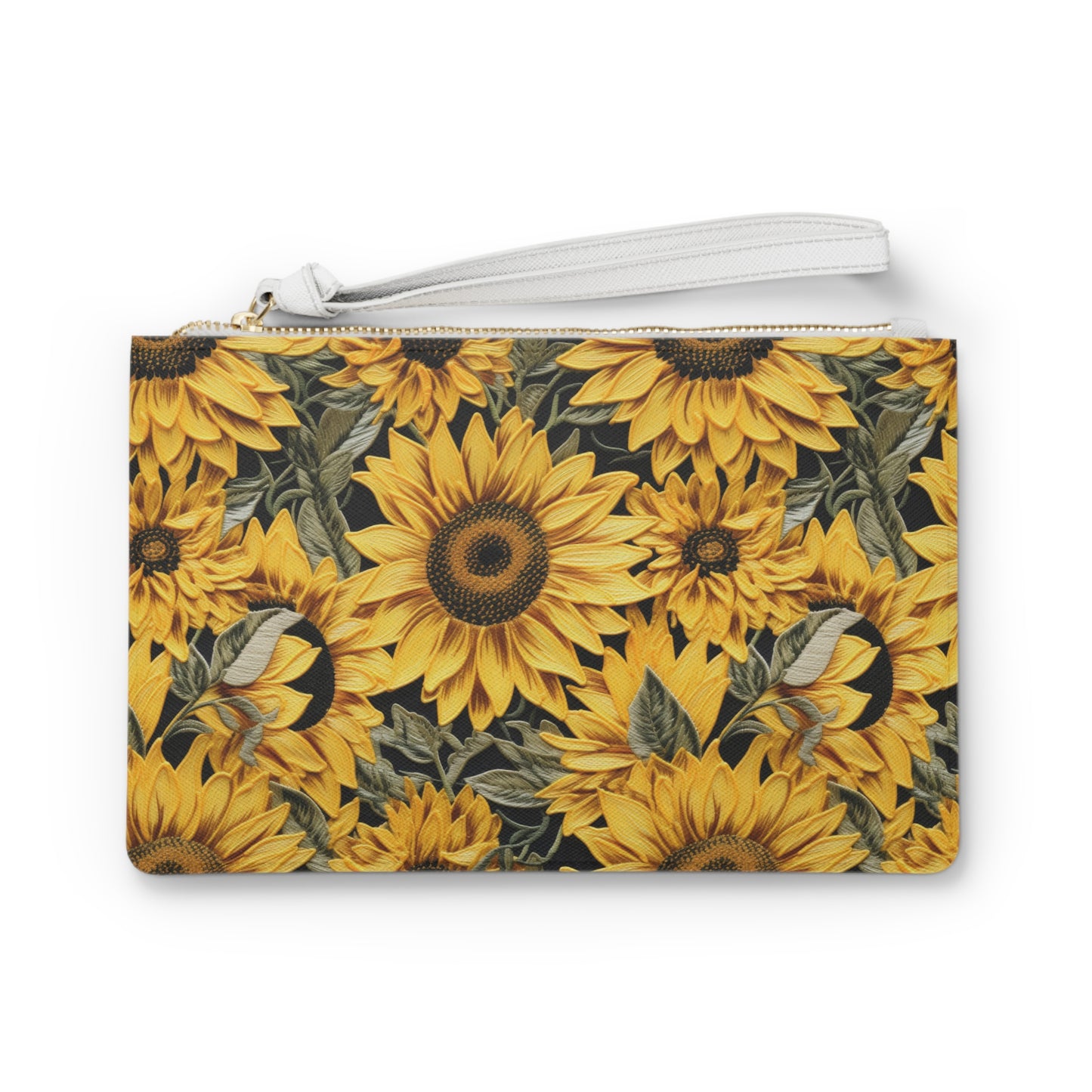 Embroidery Style Sunflower Clutch Bag