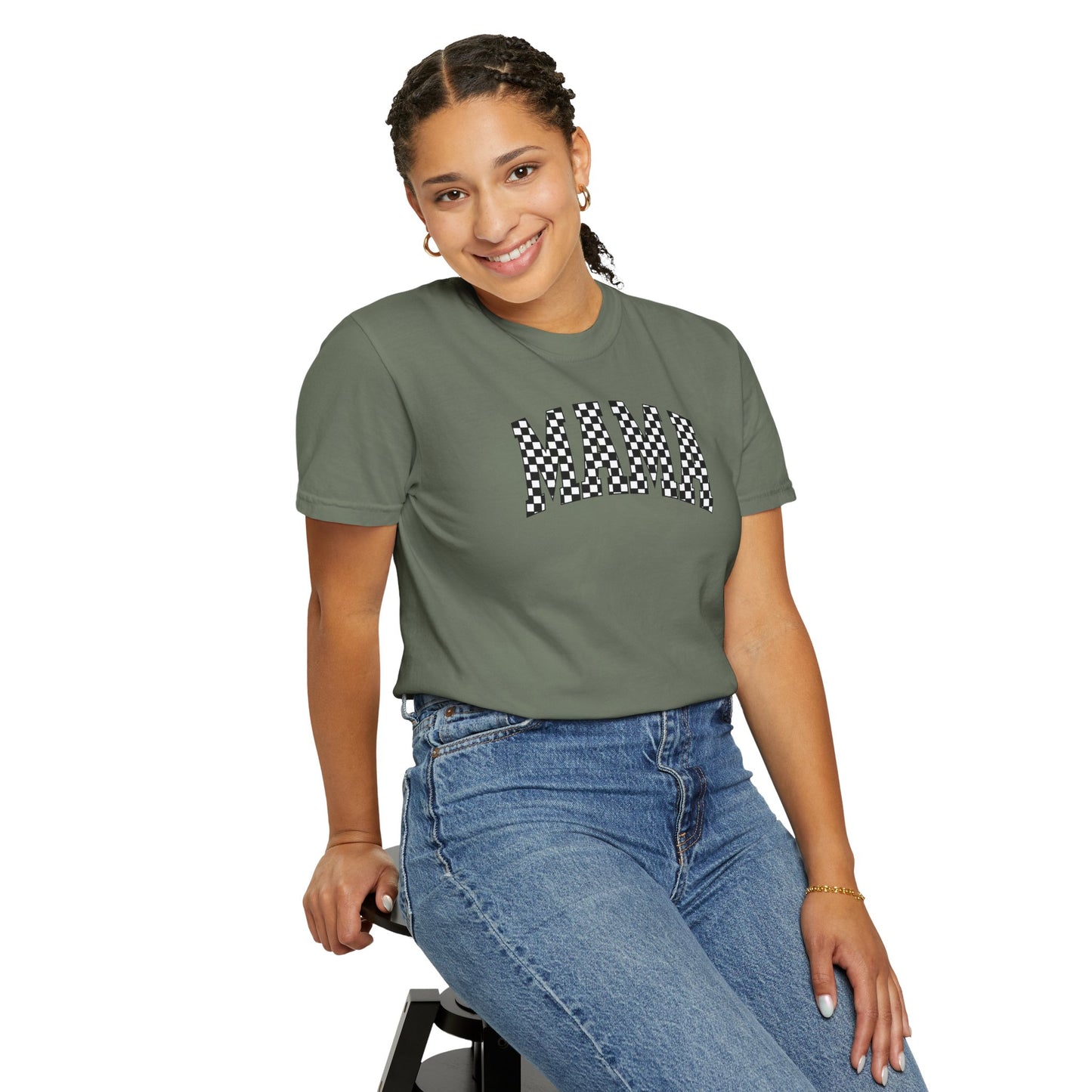Checkered Mama Unisex T-shirt, Mother's Day Gift, Mom Life Shirt, Family Plaid Tee, Birthday Present for Mom, Gender-Neutral Shirt