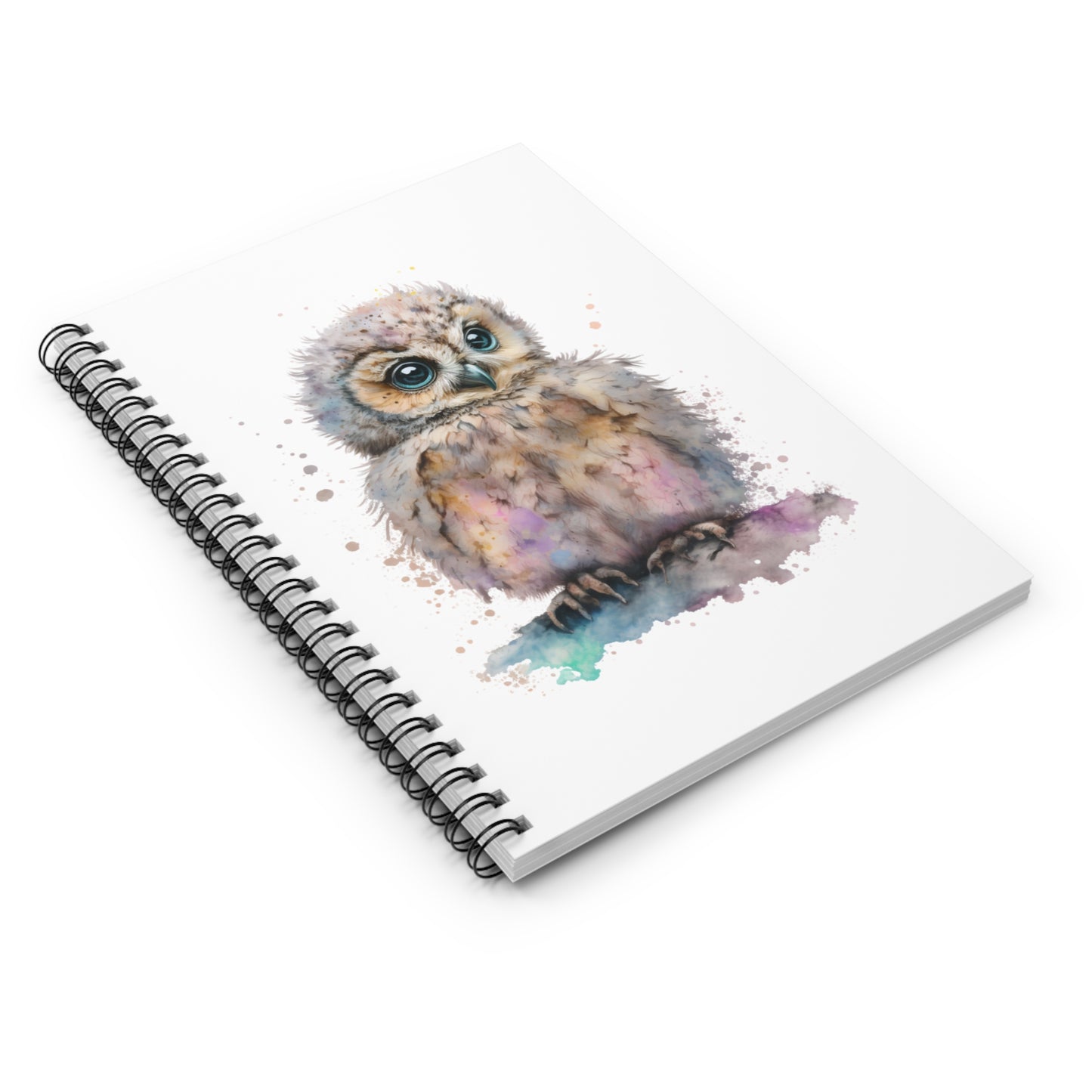 Watercolor Owlet Spiral Notebook - Ruled Line