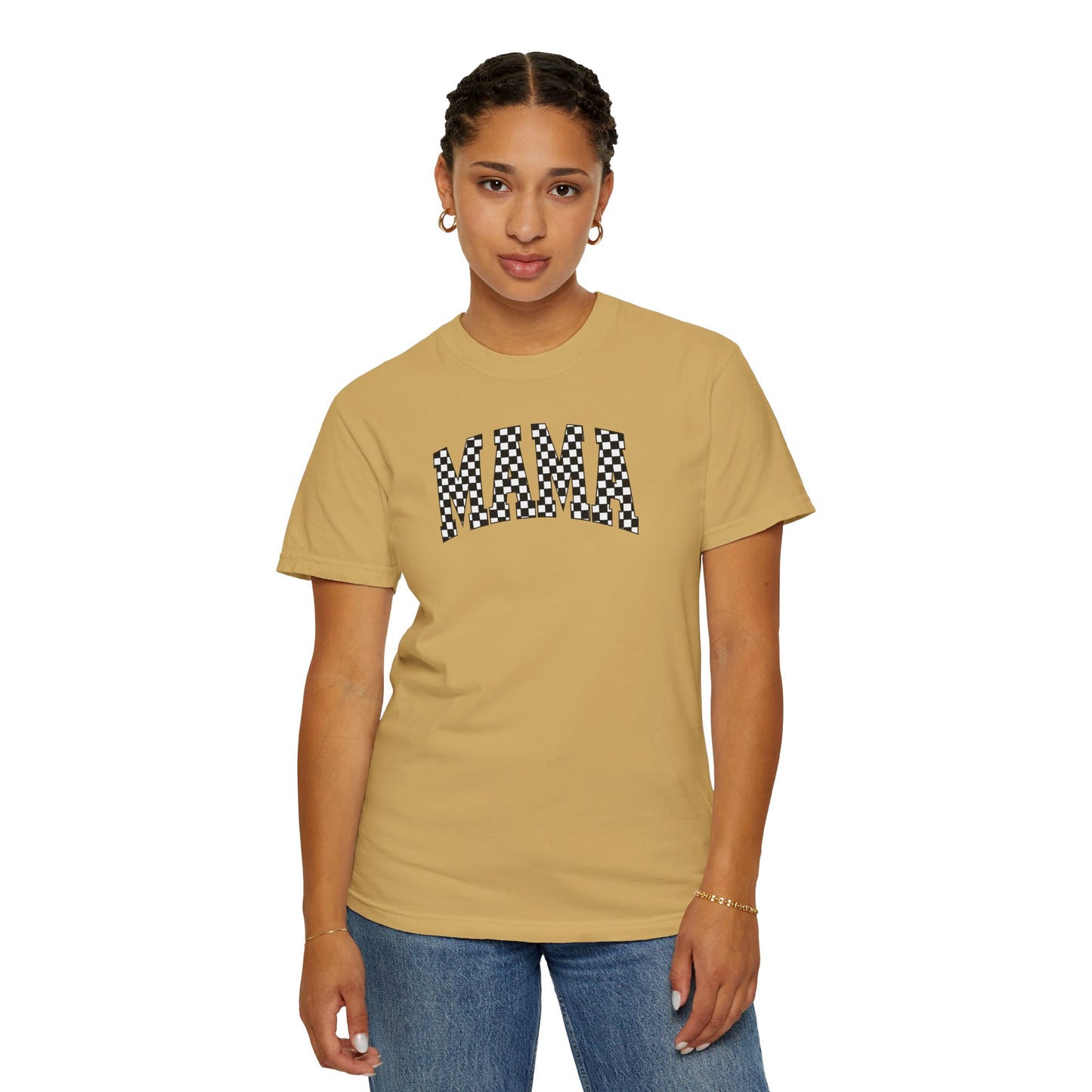Checkered Mama Unisex T-shirt, Mother's Day Gift, Mom Life Shirt, Family Plaid Tee, Birthday Present for Mom, Gender-Neutral Shirt