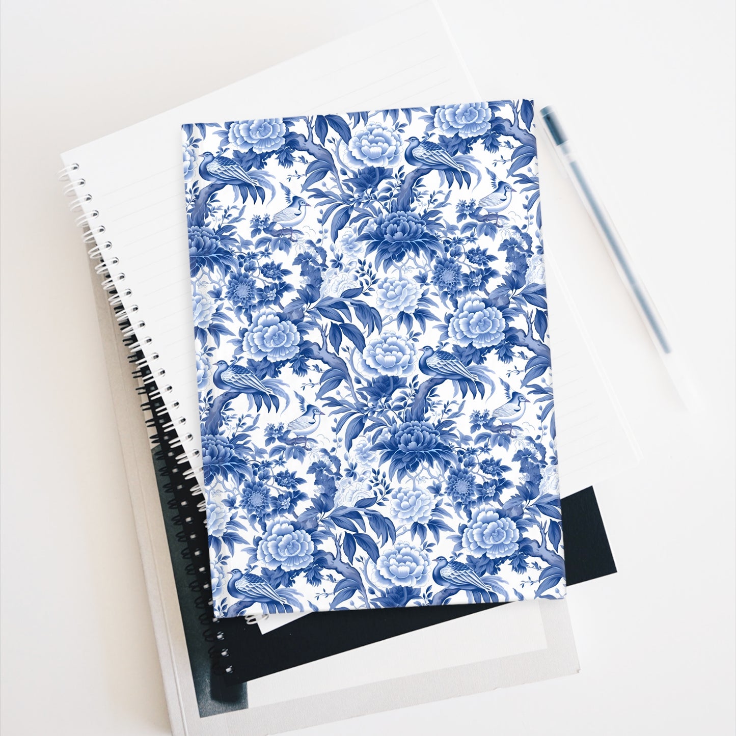 Blue Chinoiserie Blank Notebook