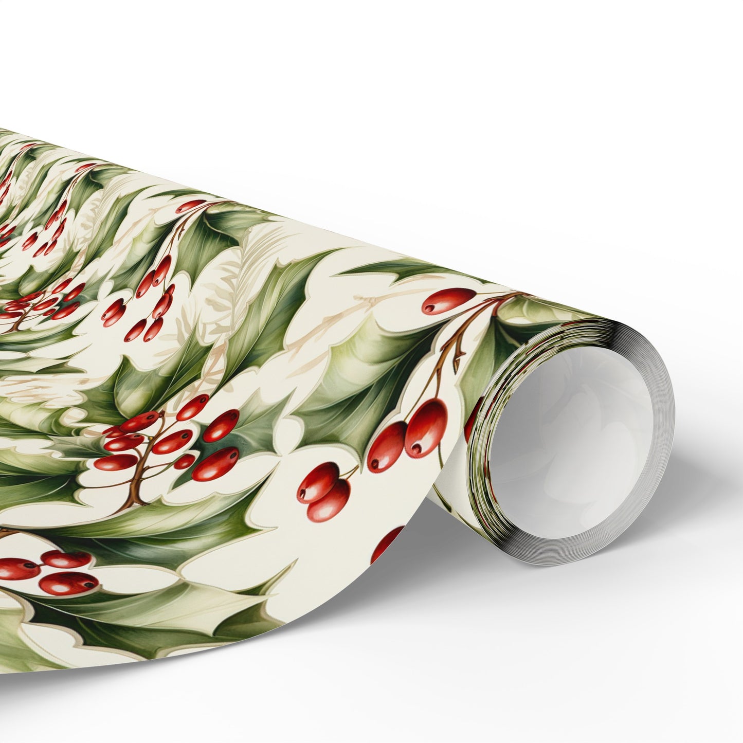 Christmas Gift Wrapping Paper Holly Holiday Wrapping Paper Christmas Gift Wrapping Paper Christmas Holly Paper