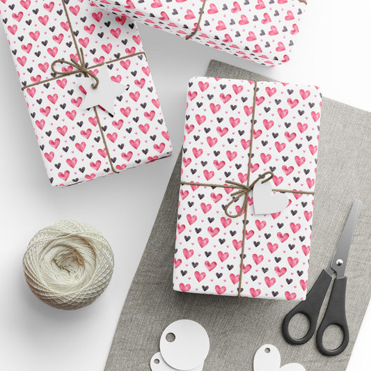 Watercolor Heart Gift Wrapping Paper