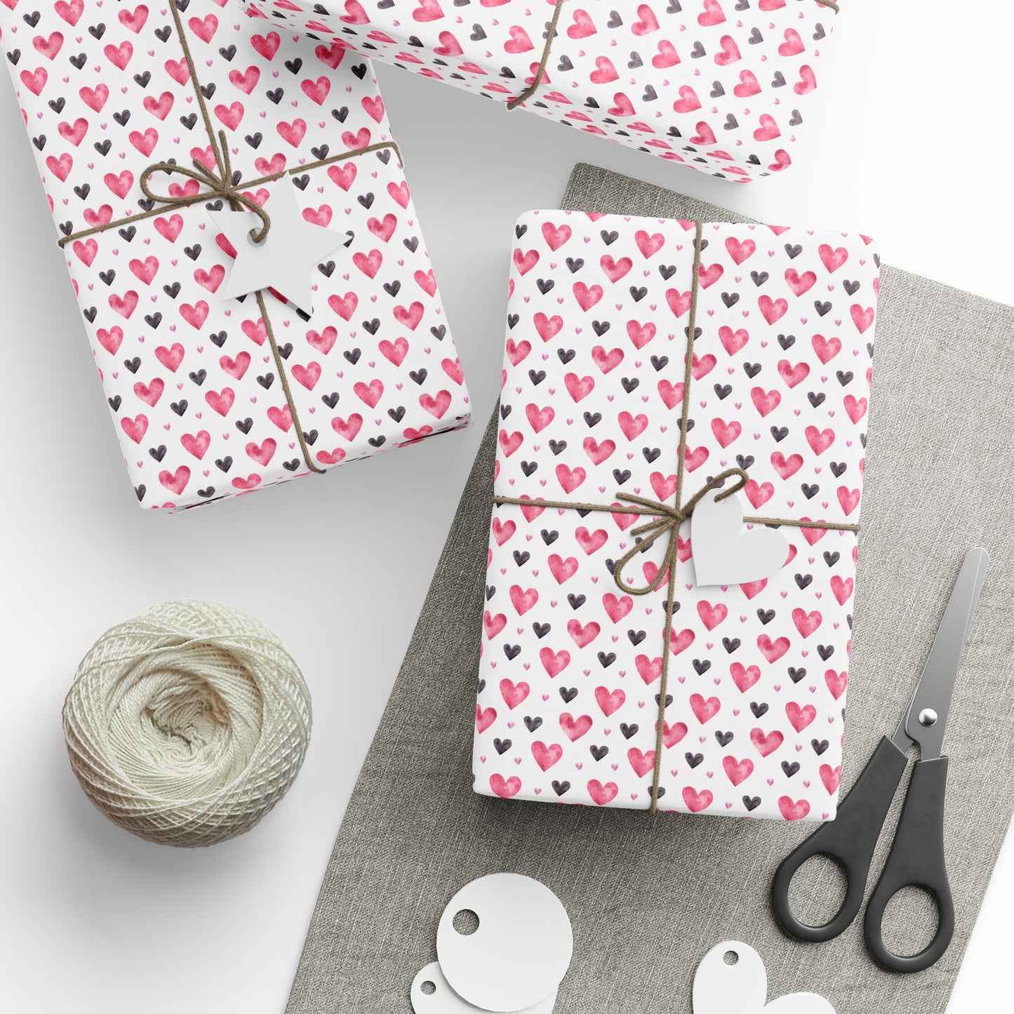 Watercolor Heart Gift Wrapping Paper