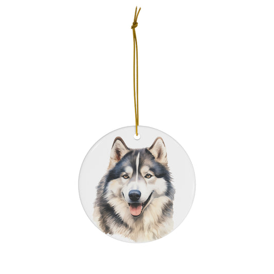 Alaskan Malamute Ceramic Ornament Christmas Gift