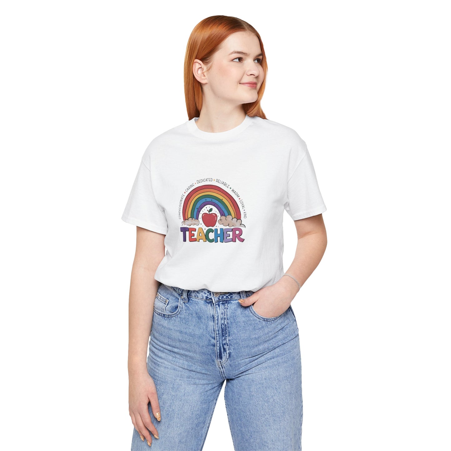 Teacher Rainbow Unisex Tee, Teacher Shirt, School Top, Teacher Tshirt, Teacher Gift