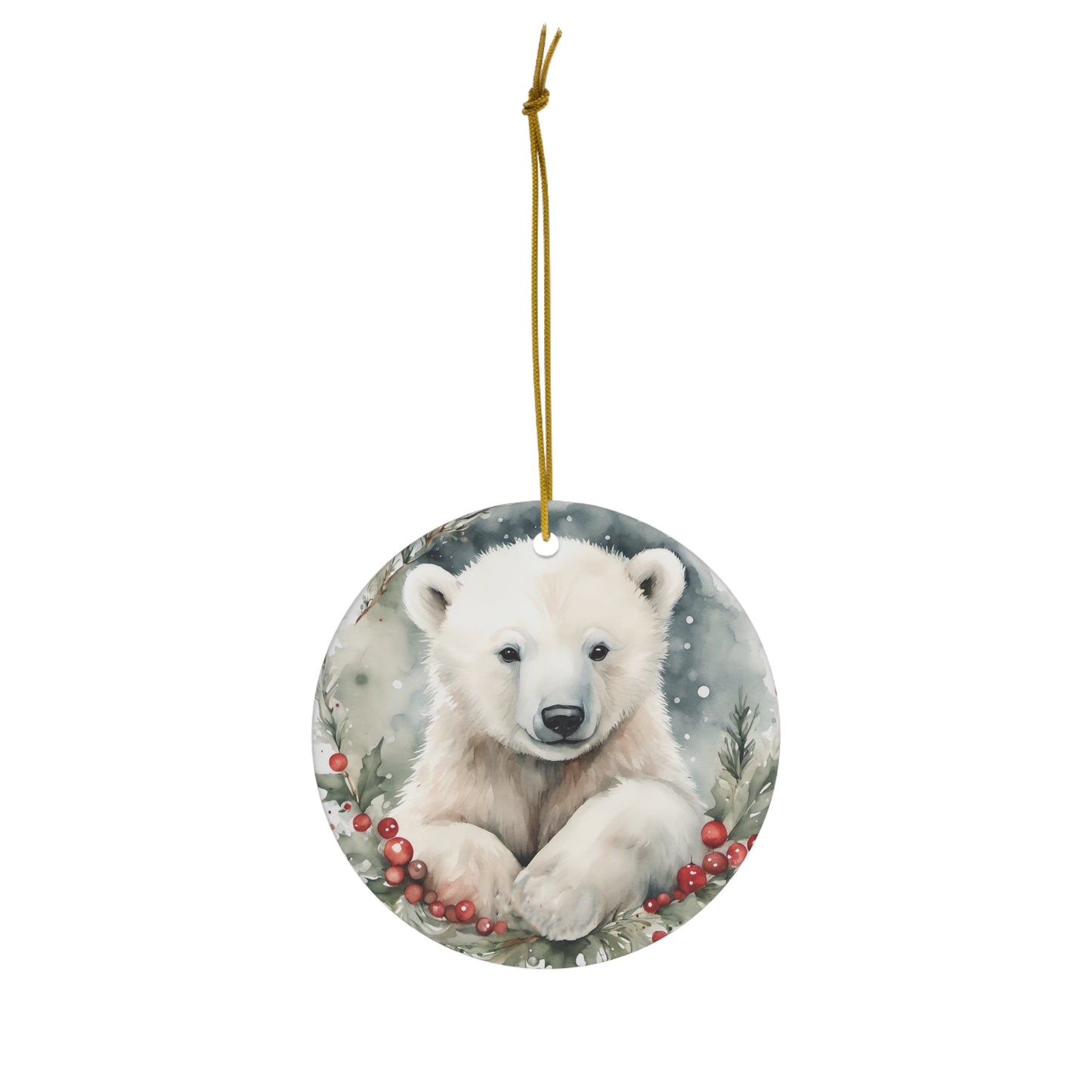 Plar Bear Ceramic Ornament Christmas Gift Polar Bear Christmas Ornament Polar Bear Ornament Cute Bear