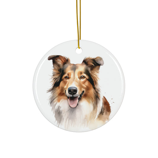 Collie Ceramic Ornament Christmas Gift