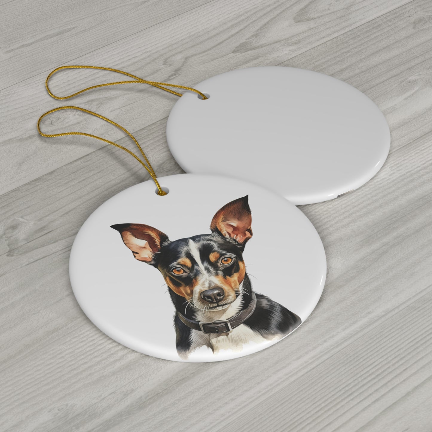 Rat Terrier Ceramic Ornament