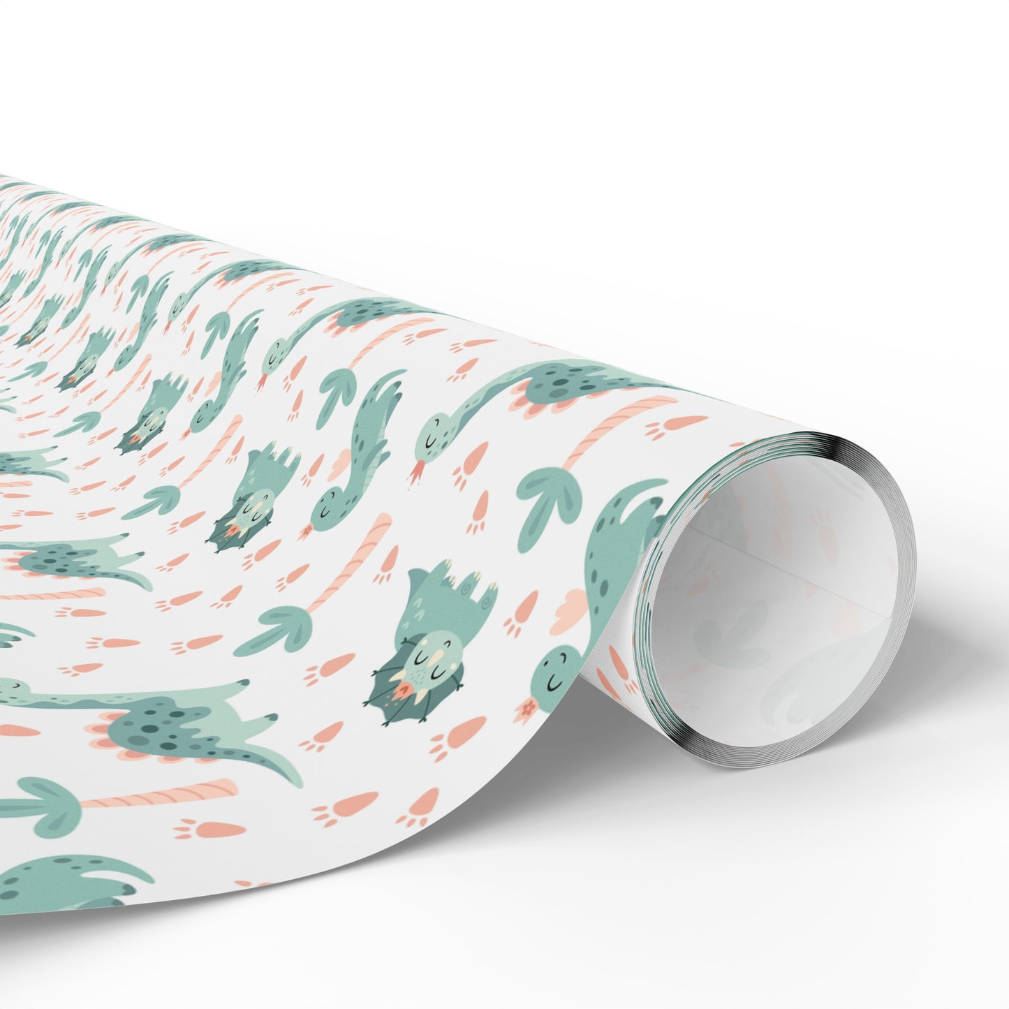 Green Dino Gift Wrapping Paper