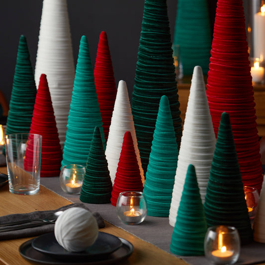 Christmas Tree Cones Velvet Medium