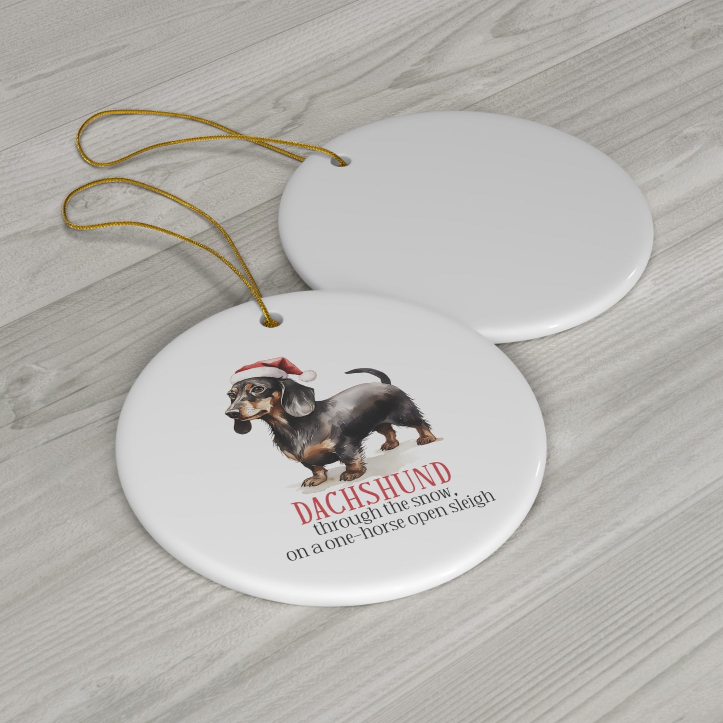 Dachshund Ceramic Ornament Christmas Gift