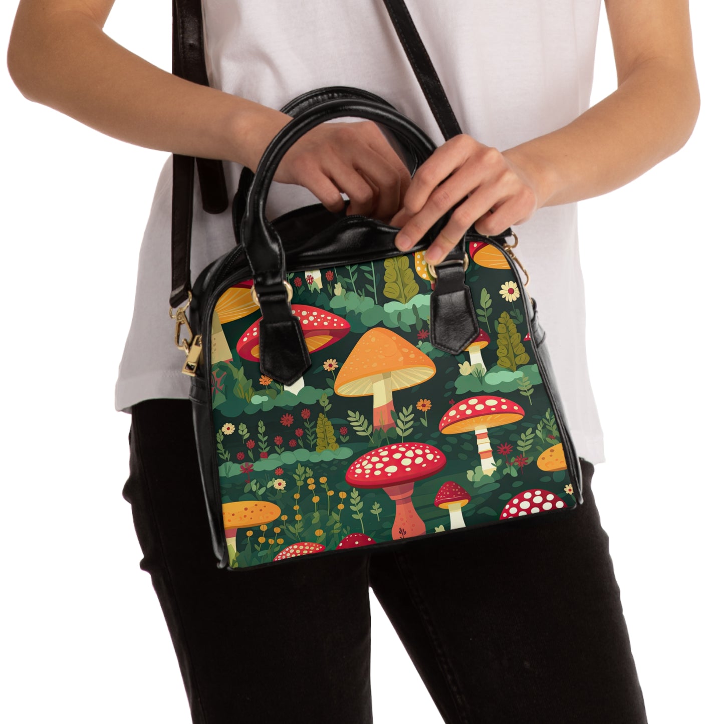 Retro Mushroom Shoulder Handbag