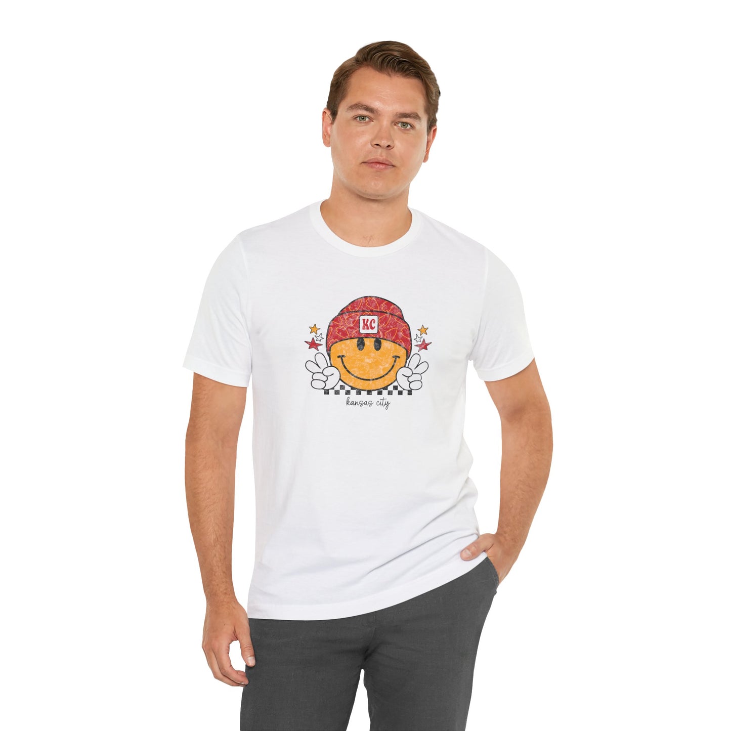 Kansas City Retro Style Smiley Unisex Jersey Short Sleeve Tee T-Shirt