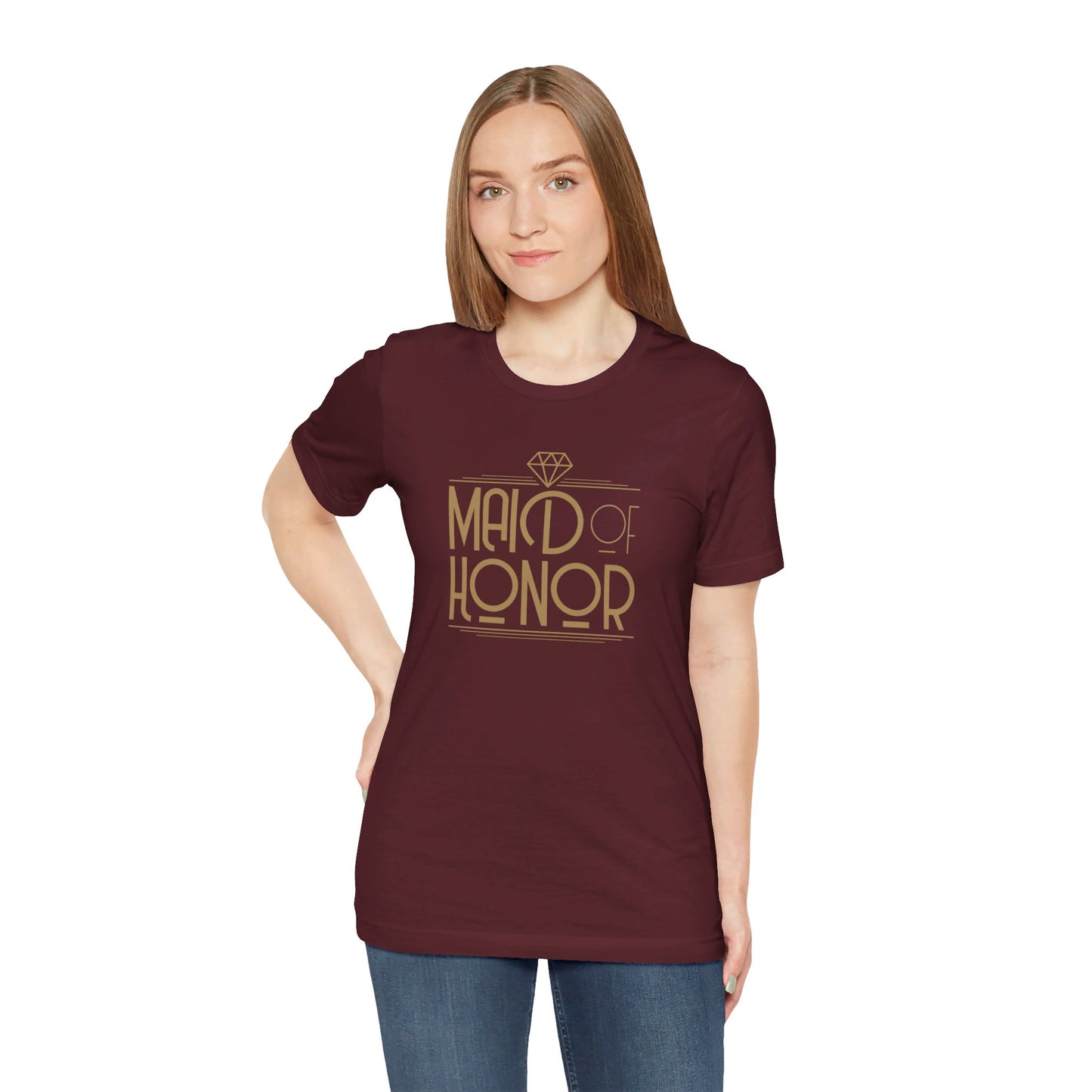 Maid of Honor Art Deco Unisex Jersey Short Sleeve Tee Bachelorette Party Shirt