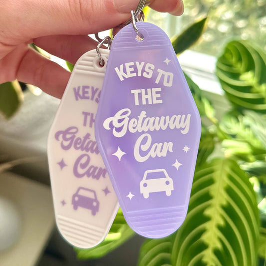 Keys To The Getaway Car Retro Motel Keychain