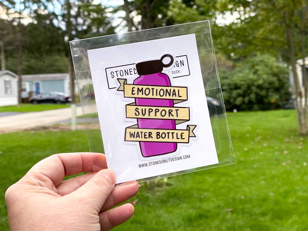 Emotional Support Water Bottle Vinyl Sticker