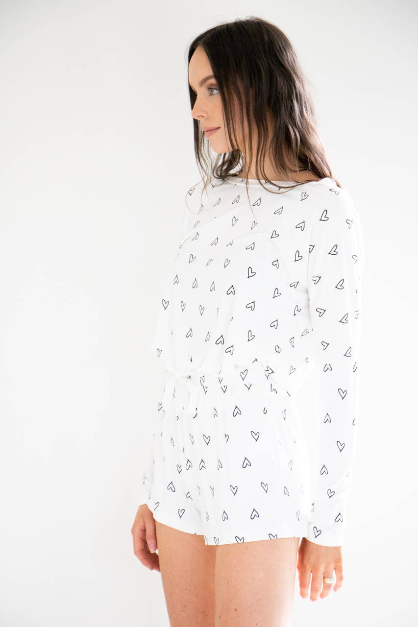 Piper Sleep Set with Black Hearts