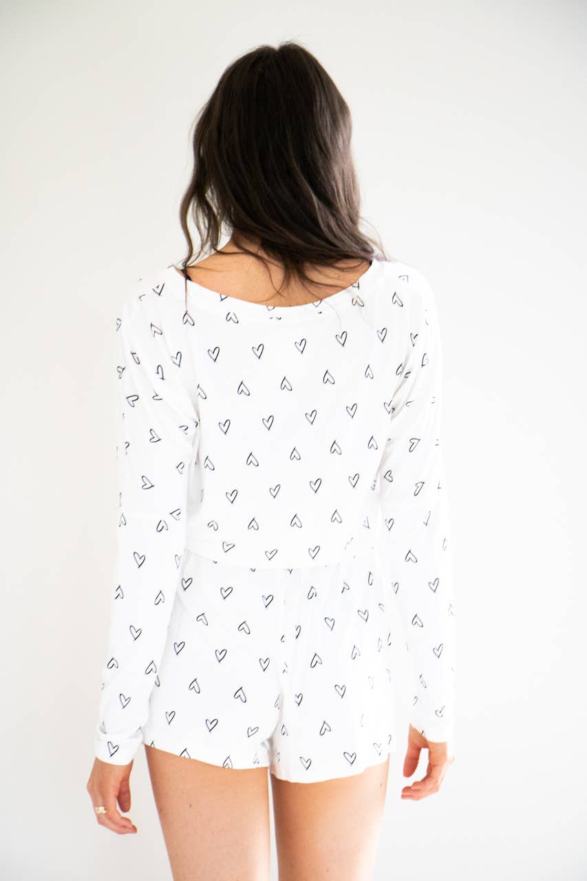 Piper Sleep Set with Black Hearts