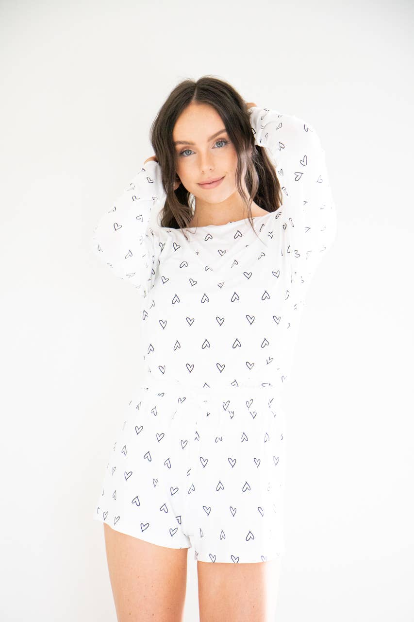 Piper Sleep Set with Black Hearts
