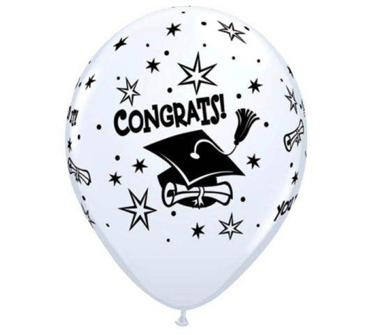 Graduation 11 Inch Latex Congrats Grad Balloons