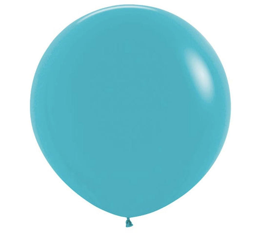 3' Sempertex Deluxe Turquoise Blue Latex Balloons - 2 Balloons