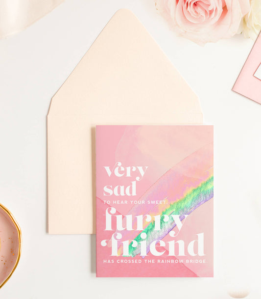 Furry Friend Rainbow Bridge - Pet Sympathy Greeting Card