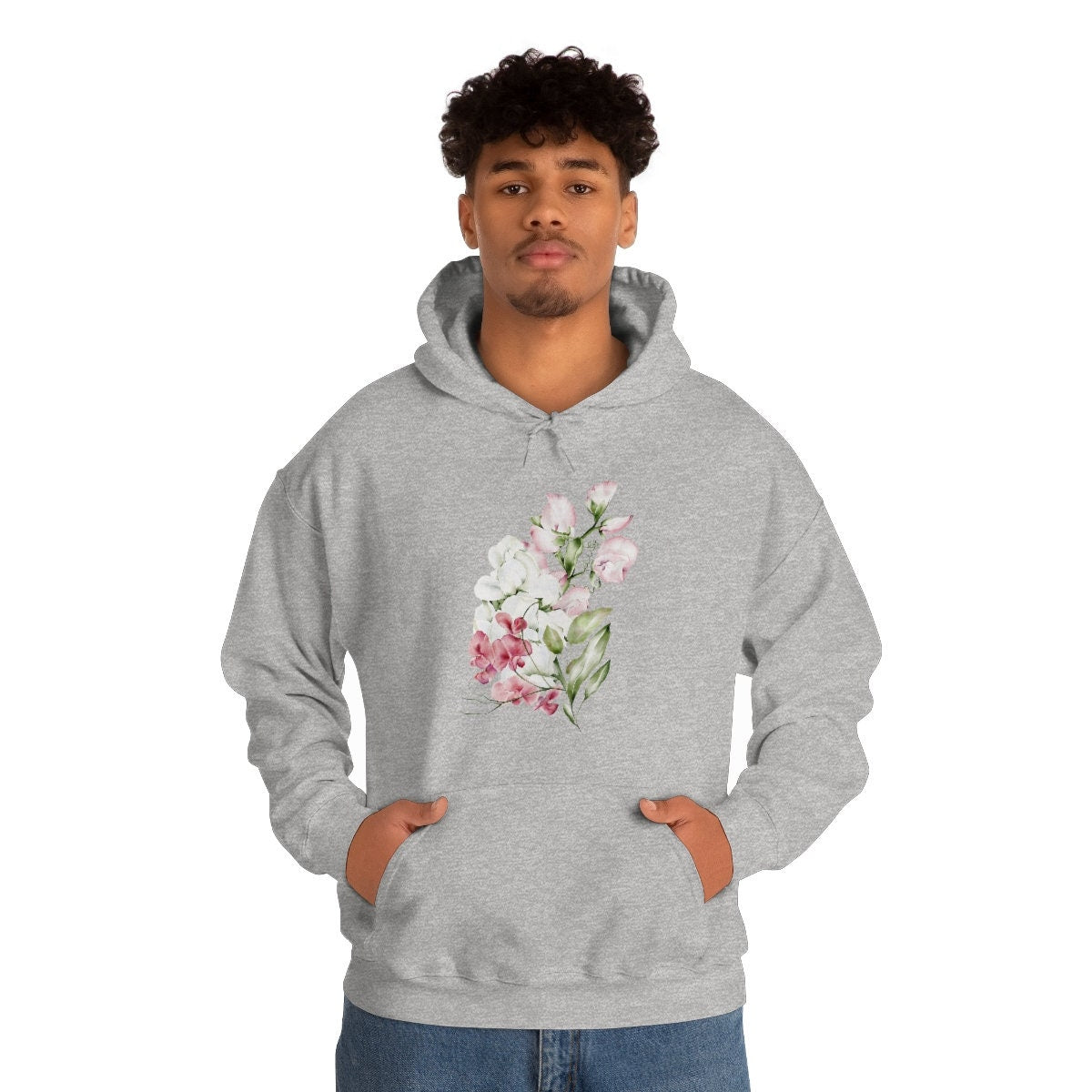 Unisex Heavy Blend Flower Bouquet Bontanical Hooded Hoodie Sweatshirt