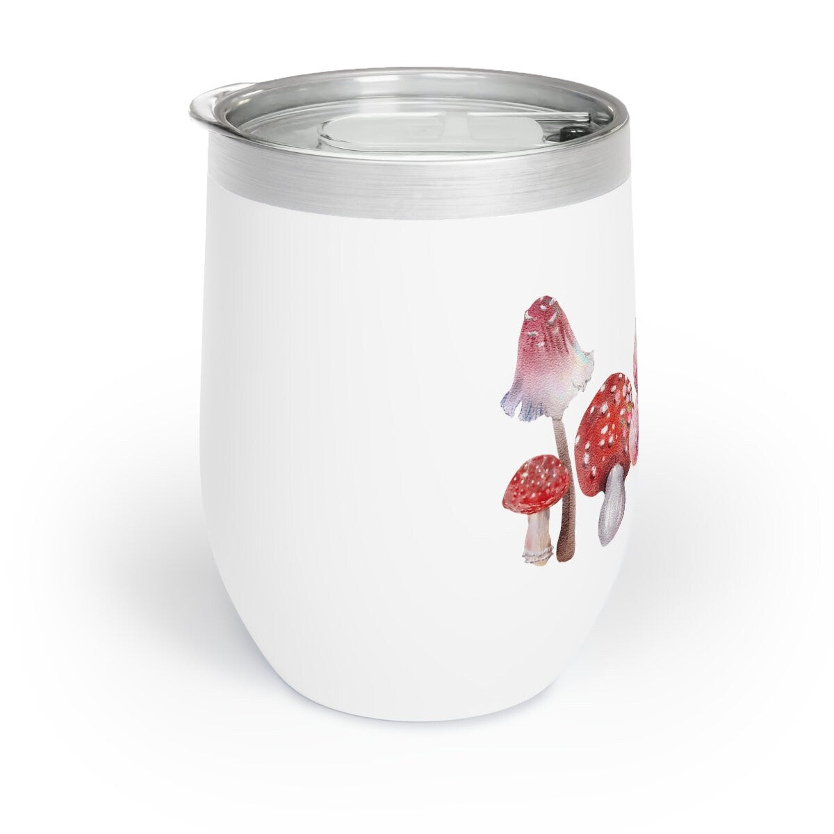 Red Watercolor Boho Mushroom Chill Wine Drink Tumbler Birthday Gift