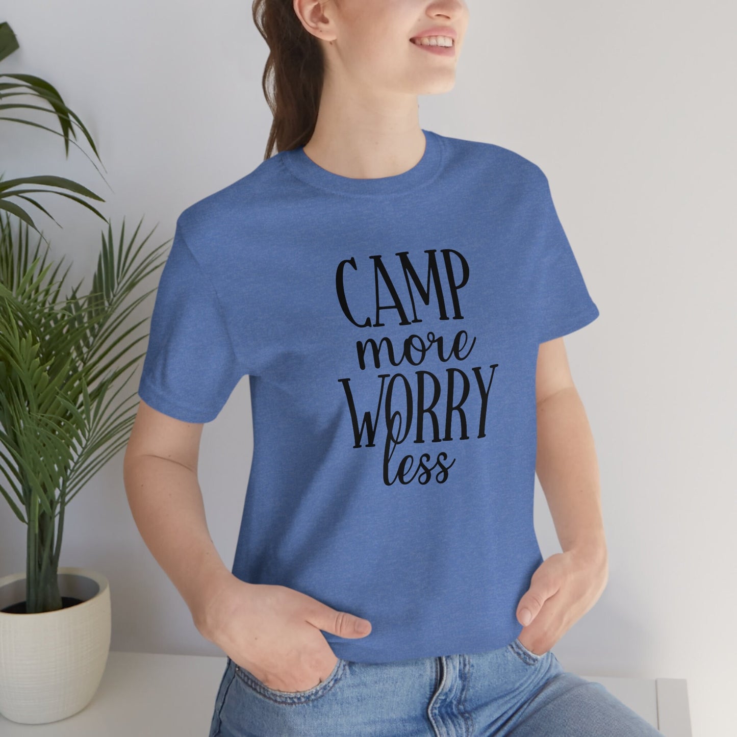 Camp More Worry Less Jersey Short Sleeve Tee Camping Shirt