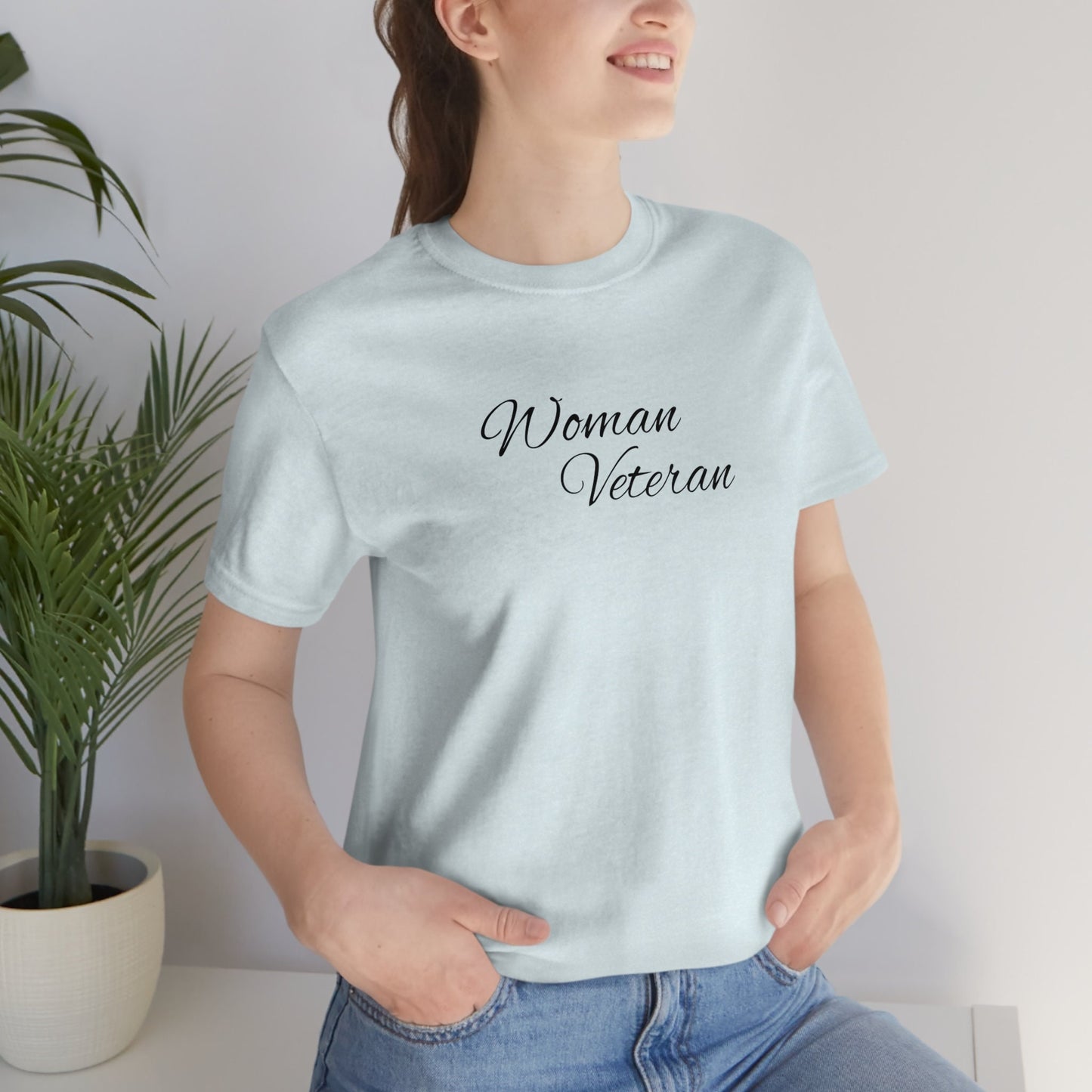 Woman Veteran Female Veteran T Shirt Jersey Short Sleeve Tee Army Navy Air Force Marine Corps Space Force Coast Guard