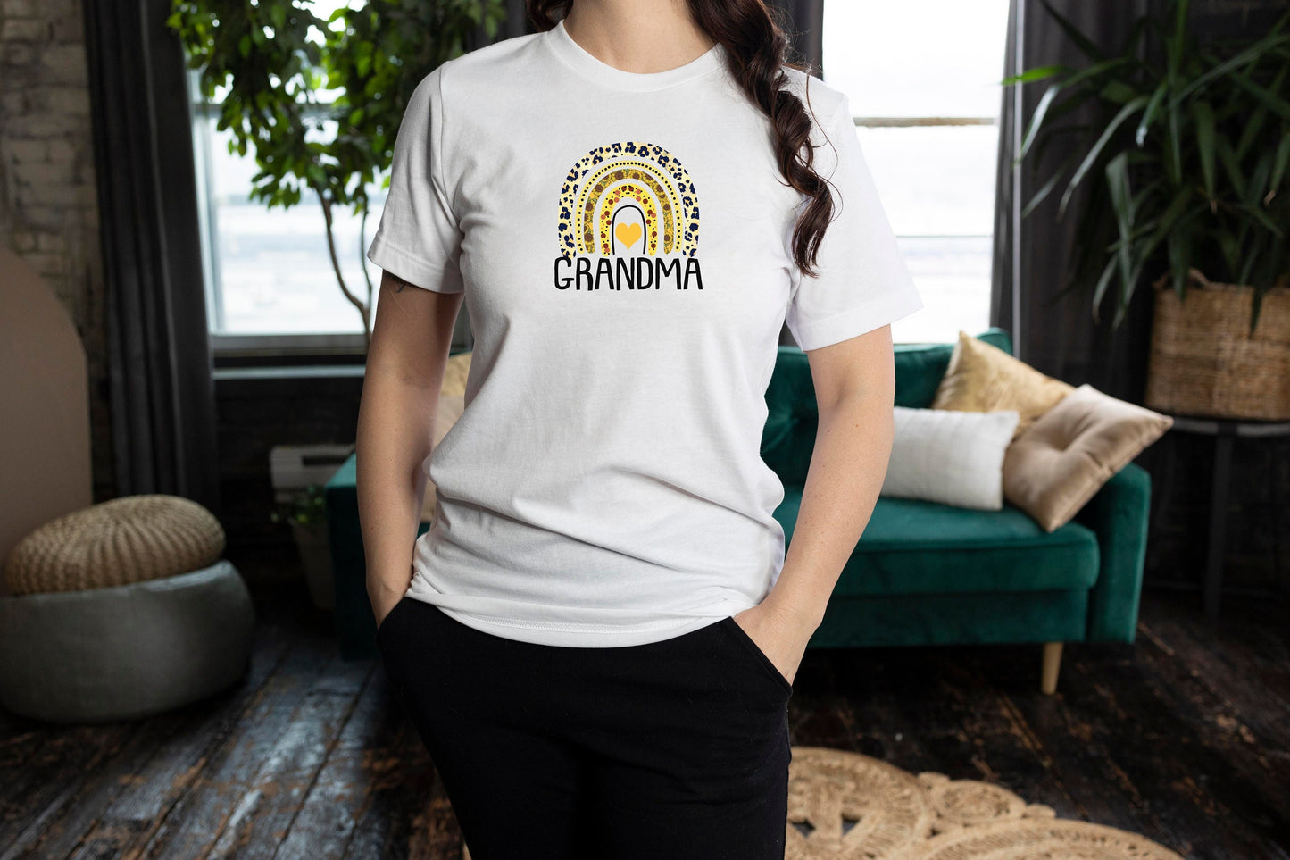 Gramdma Yellow Rainbow T Shirt Mom Shirt Mothers Day Shirt Grandma Shirt