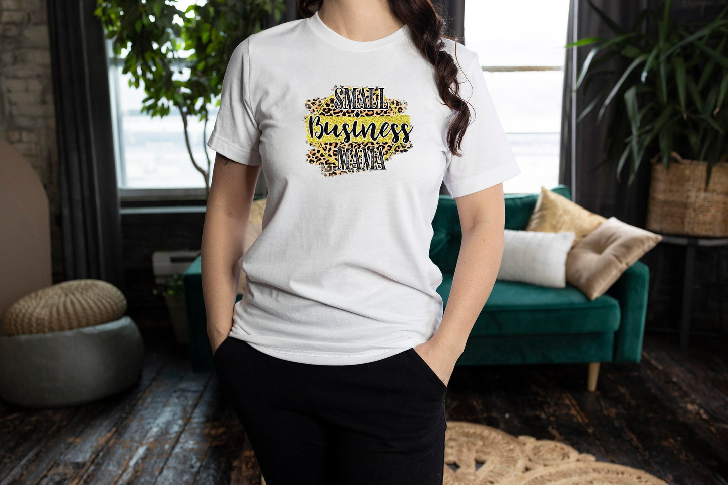 Small Business Mama Gold and Leopard Unisex T Shirt Mom Shirt Mothers Day Shirt