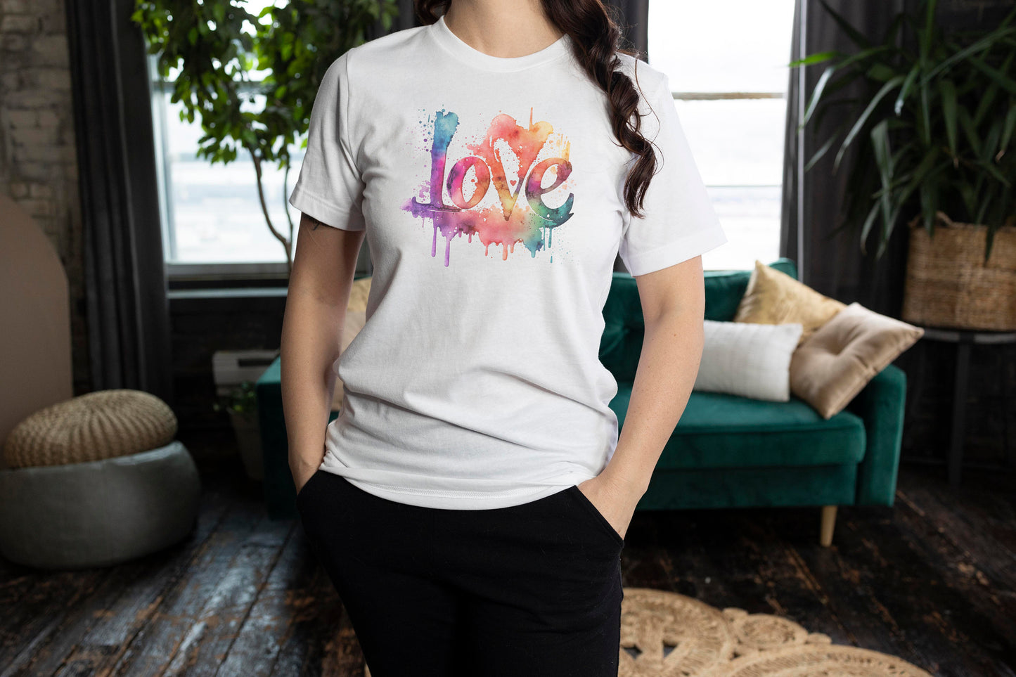 Love Water Color Paint Unisex T Shirt