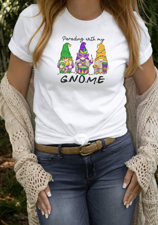 Parading with my Gnome Unisex T Shirt Mardi Gras Parade Shirt Parade T Shirt Mardai Gra Tee
