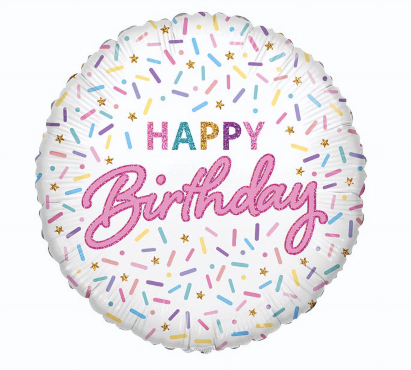 Happy Birthday Glitter Sprinkle Foil Balloon