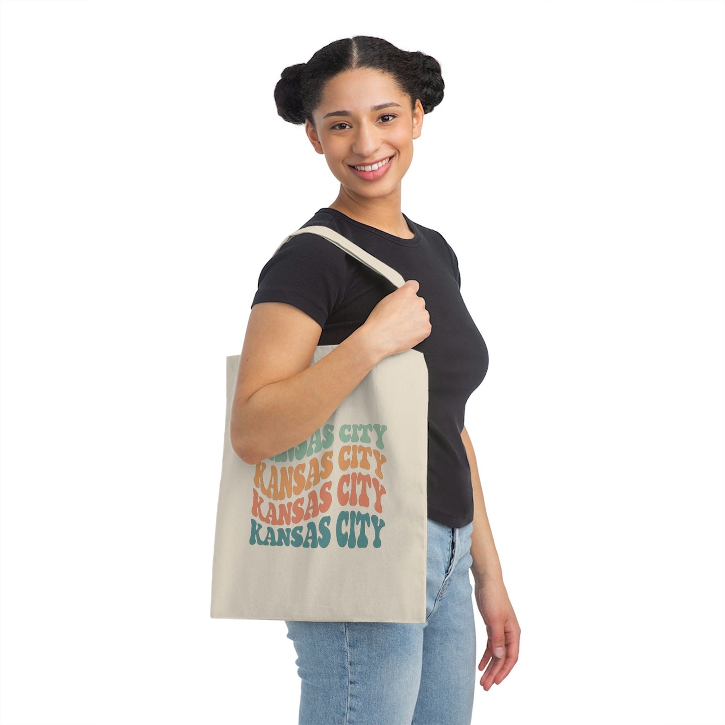 Kansas City Retro Canvas Tote Bag