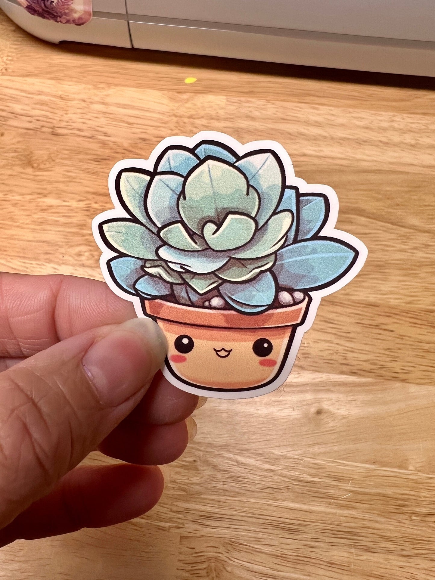 Cute Succulent Character Sticker