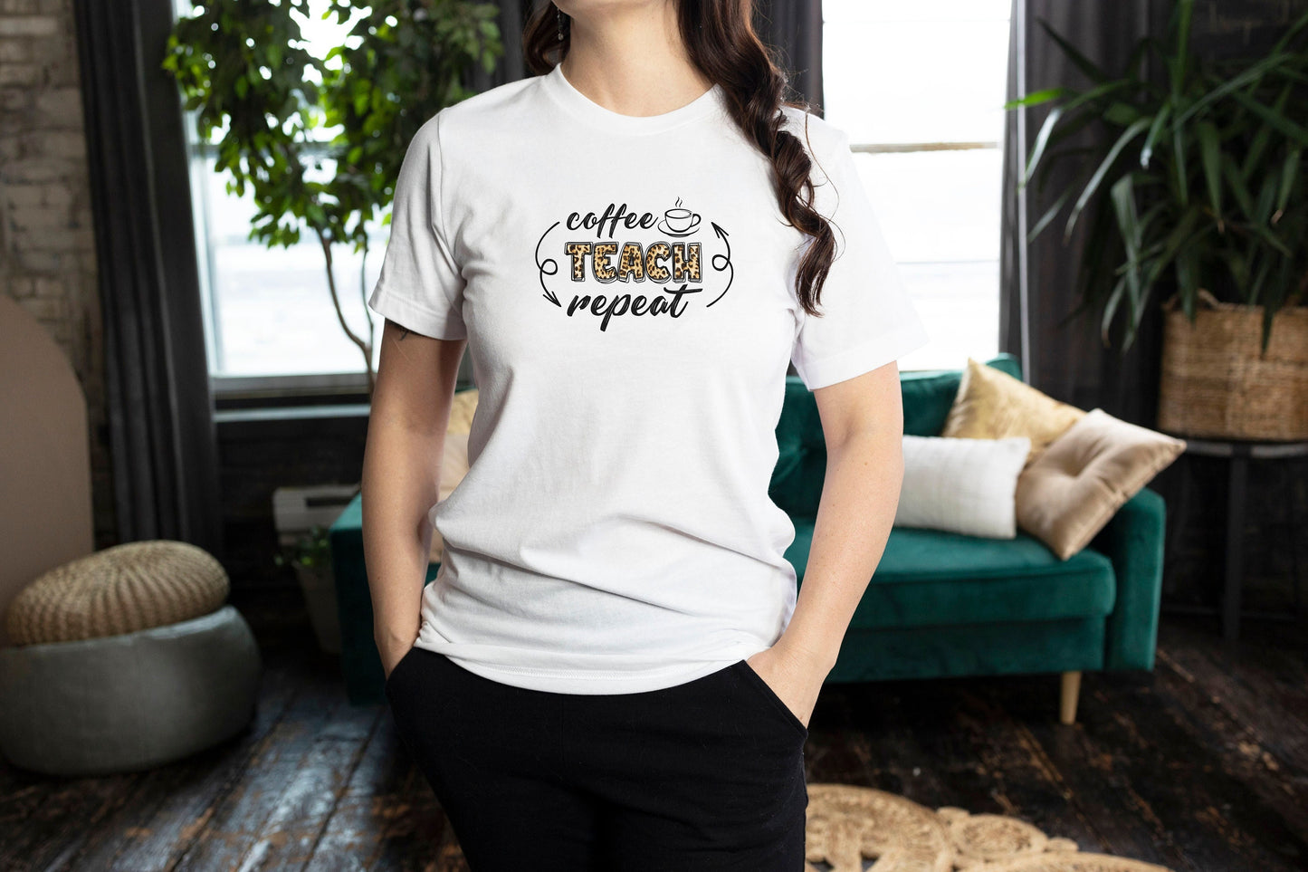 Coffee Teach Repeat Unisex T Shirt Teacher Shirt Classroom Shirt