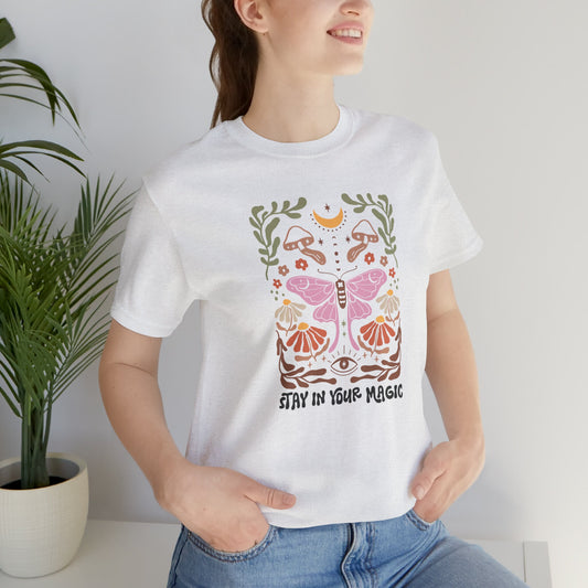Stay in your Magic Boho Unisex Jersey Short Sleeve Tee T-Shirt Retro Style