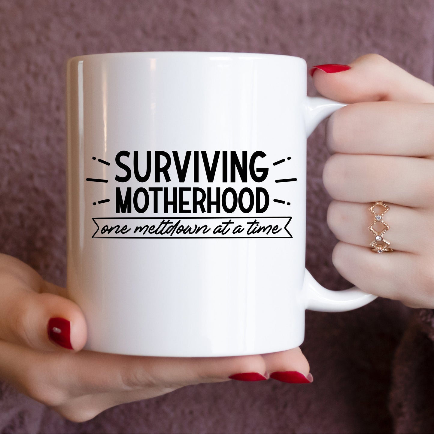 Surviving Motherhood One Meltdown At A Time Mom Mug 15oz