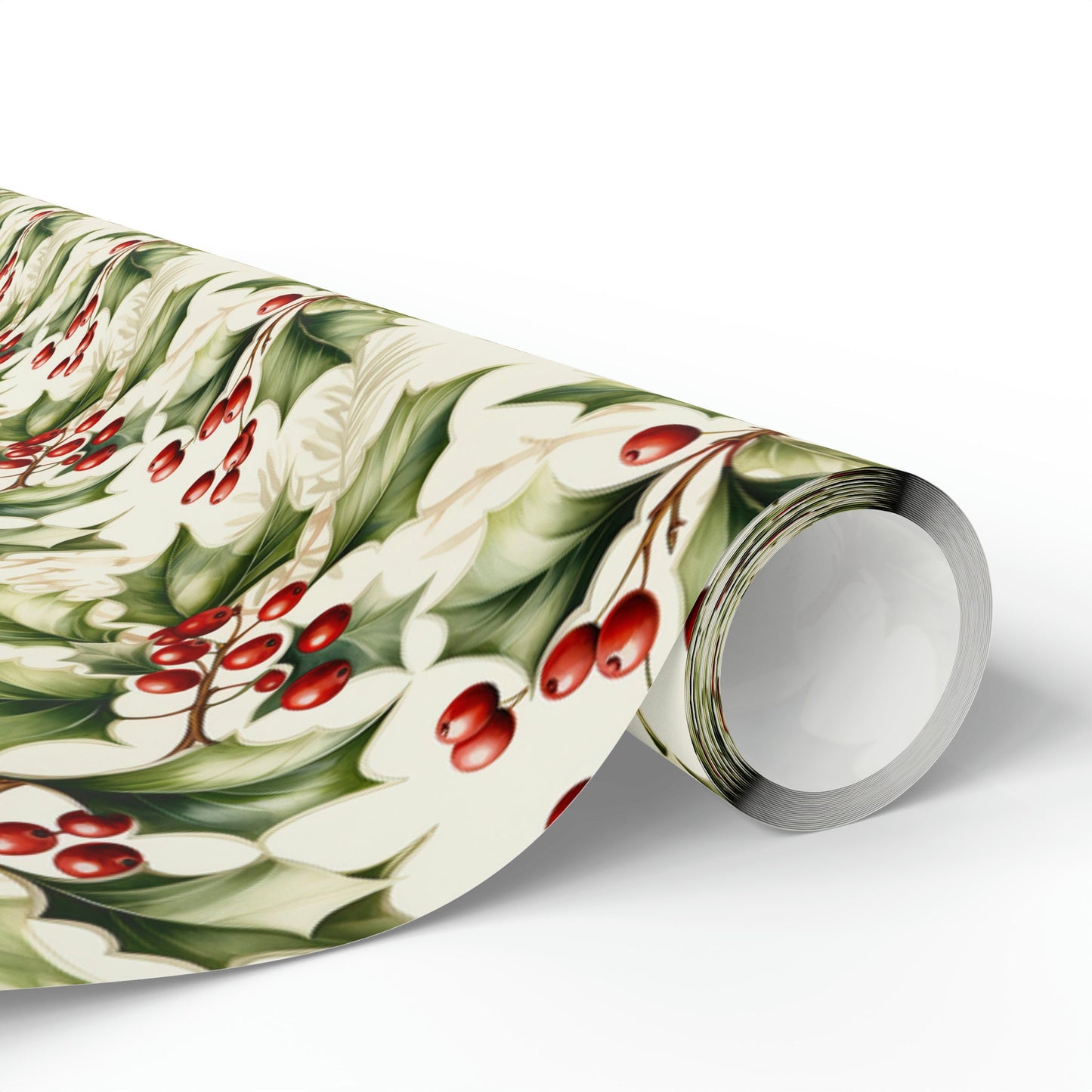 Christmas Gift Wrapping Paper Holly Holiday Wrapping Paper Christmas Gift Wrapping Paper Christmas Holly Paper