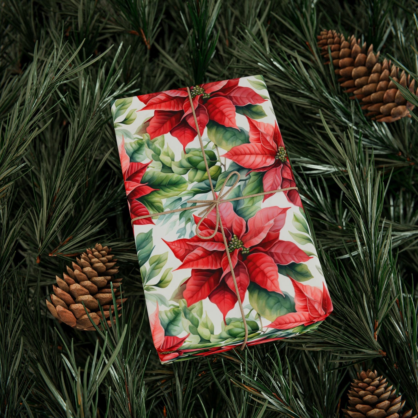 Christmas Gift Wrapping Paper Poinsetta Holiday Wrapping Paper Christmas Gift Wrapping Paper Christmas Floral Paper