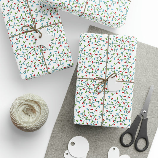 Christmas Gift Wrapping Paper Lights Holiday Wrapping Paper Christmas Gift Wrapping Paper Christmas Lights Paper