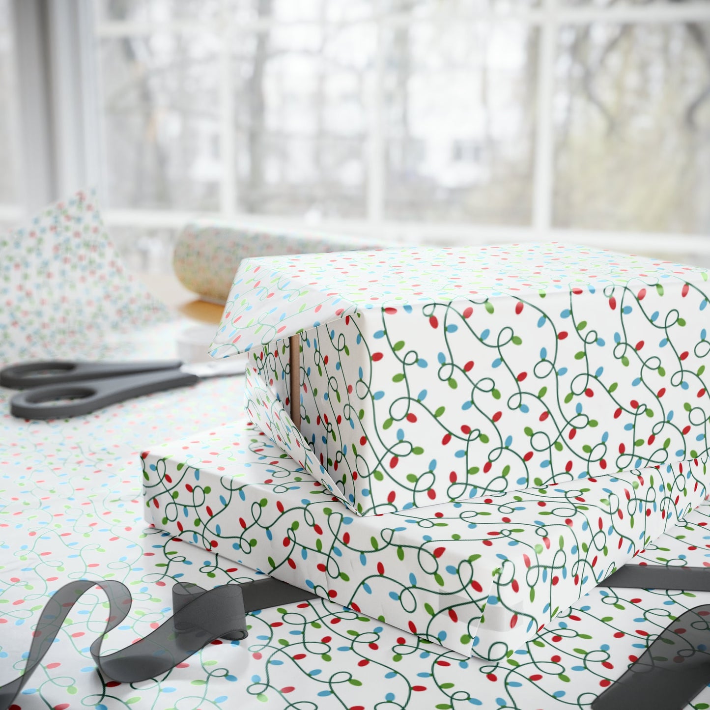 Christmas Gift Wrapping Paper Lights Holiday Wrapping Paper Christmas Gift Wrapping Paper Christmas Lights Paper