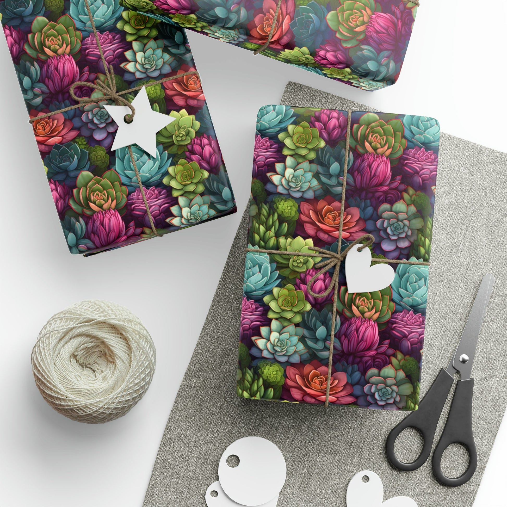 succulent wrapping paper Succulent Gift Wrapping Paper – Rambling Red's
