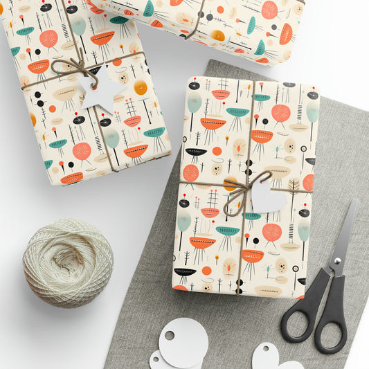 Mid Century Gift Wrapping Paper
