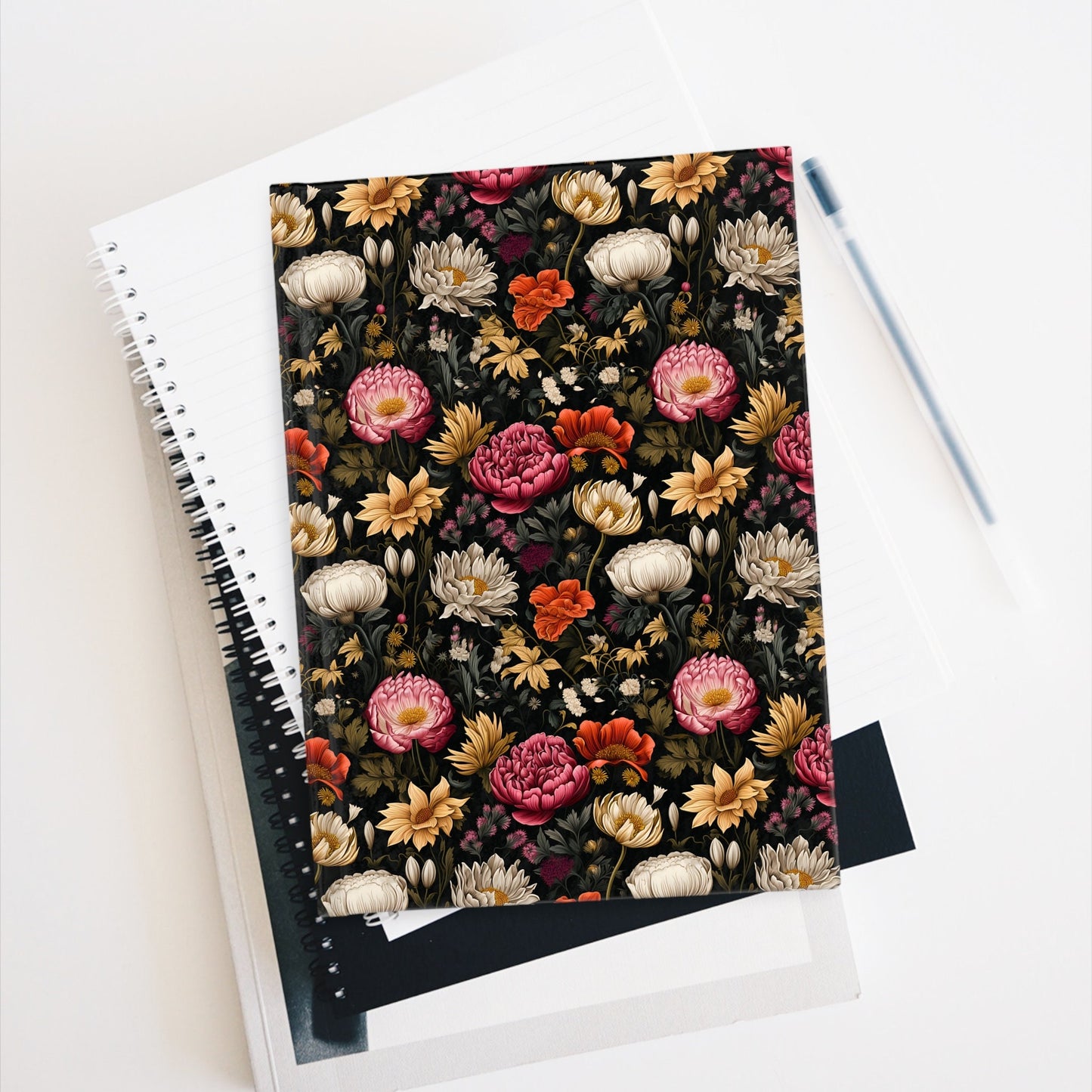 Floral Notebook Blank Diary Mood Journal, Therapy Journal, Manifestation Journal 5x7 Journal Sketchbook